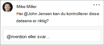 En kontakt omtalt i en kommentar