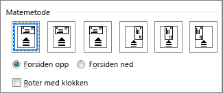 Diagram for matingsmetoder for mating av konvolutter i skriveren