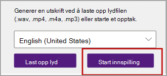 Start opptak