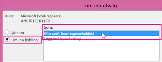 Velg Microsoft Excel