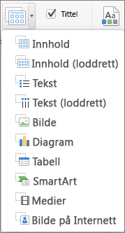 Sett inn plassholder i PowerPoint for Mac