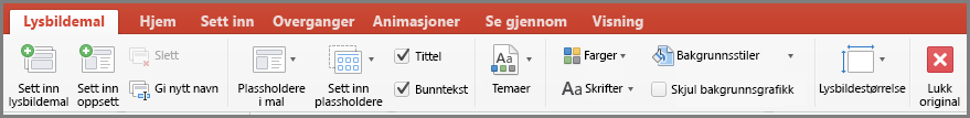 Lysbildemal i PowerPoint for Mac