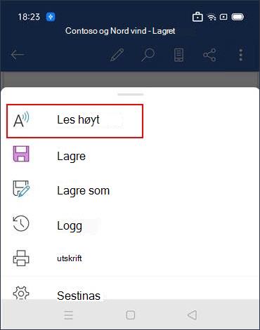 Trykk på Les høyt