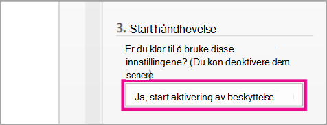 Start håndhevelse