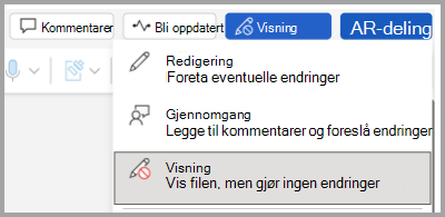 Vise alternativer
