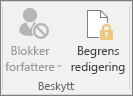 Ikonet Begrens redigering vises på fanen Se gjennom