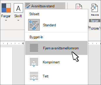 Angi enkel linjeavstand i dokumentet