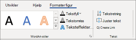 Alternativer for WordArt-tekst