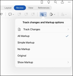Word for iPad markeringsalternativer