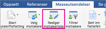 Klikk for å redigere mottakerlisten