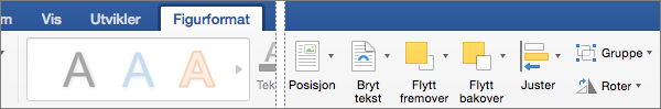 Hvis du vil justere ett eller flere objekter du har merket, klikker du Juster