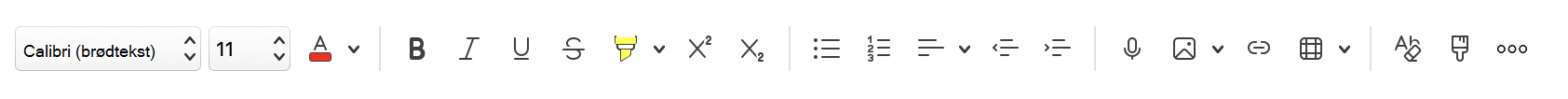Formater båndet i Outlook