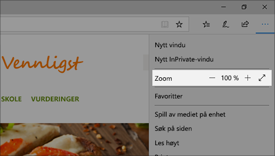 Med forstørrelsesprogrammet kan du zoome inn på deler av skjermen for å gjøre dem lettere å se.