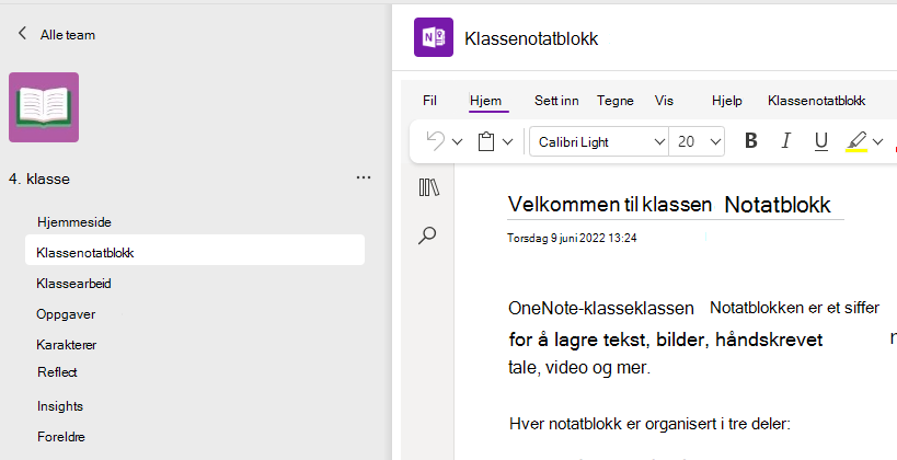 klassenotatblokk