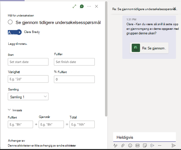 Eksisterende samtale