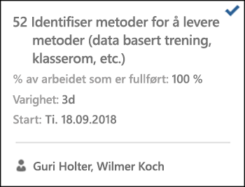 Oppgavekort med tilpasning.