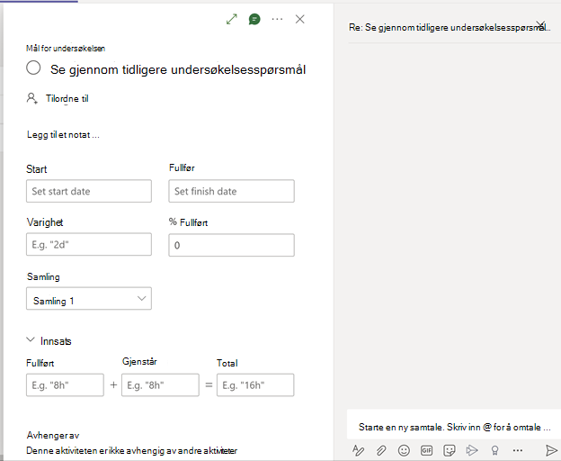 Start samtalen