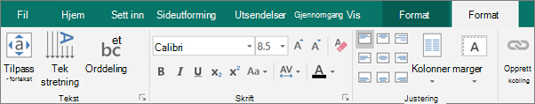 Klikk Tilpass tekst