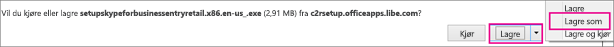 Velg Lagre som for å lagre appen på datamaskinen.
