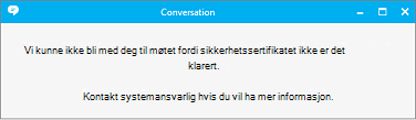 Feilmelding om at policyen ikke ble funnet