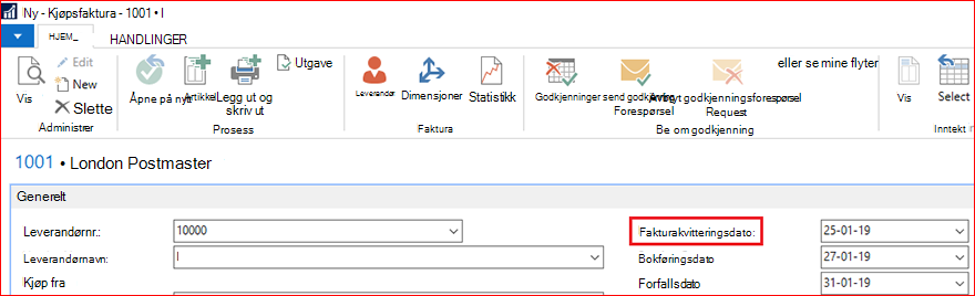 Opprett kjøpsfaktura