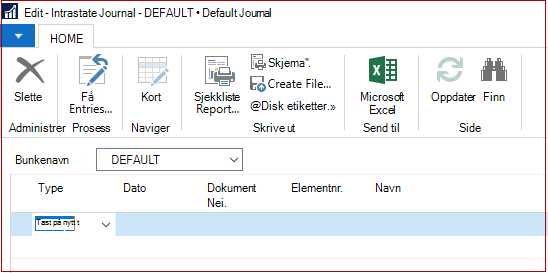 Eksportere Intrastat-filen