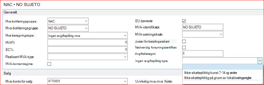 SII-informasjon i mva-bokføringsgrupper