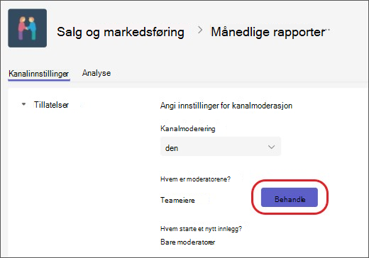 legge til eller fjerne kanalmoderatorer