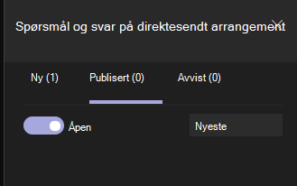 Aktiver/deaktiver sier Åpne