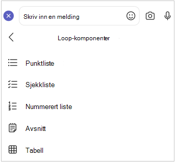 mobilmeny for Loop komponent
