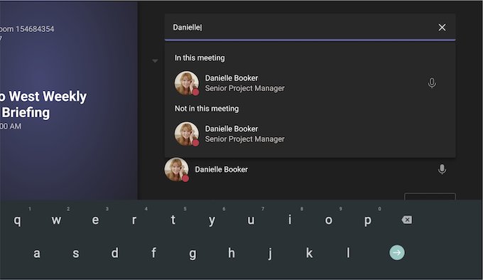 Teams Room på Android-skjermen