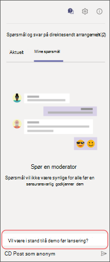 private q og still et spørsmål