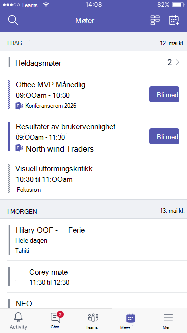Kommende møter