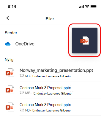 Trykk visningsikonet for å gå tilbake til PowerPoint