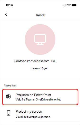 Trykk project a PowerPoint