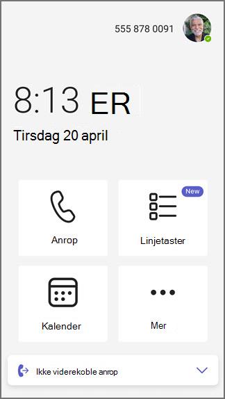 Teams telefonlinjetaster hjemme