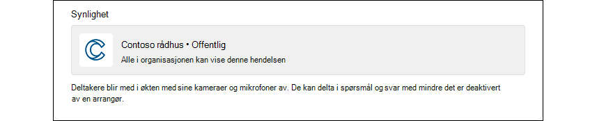 Informasjon om allmøte viser banneret som deltakerne vil se