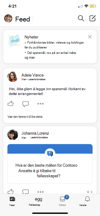 Vise mobilfeed