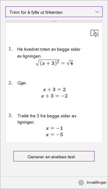 Løsningstrinn i oppgaveruten for Matematikkhjep