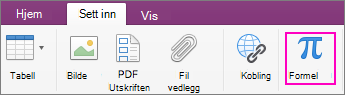 Klikk sett inn-fanen og velg Formel