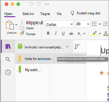 Vis notatblokkliste