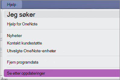 Se etter Oppdateringer