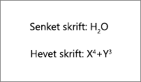 Eksempel på senket og hevet skrift