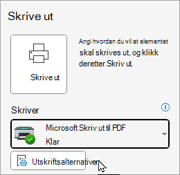Utskriftsalternativer for klassisk Outlook-fil