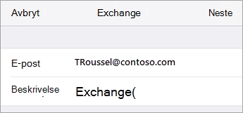 Exchange-pålogging
