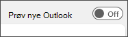 Skjermbilde av Aktiver/deaktiver den nye Outlook-bryteren