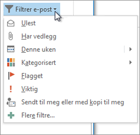 Filtrer e-post