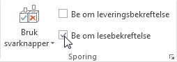 Kommandoen Be om lesebekreftelse på båndet