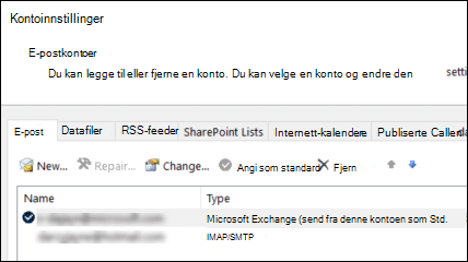 Kontoinnstillinger