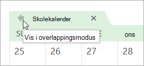 Klikk pilen for Vis i overlappingsmodus